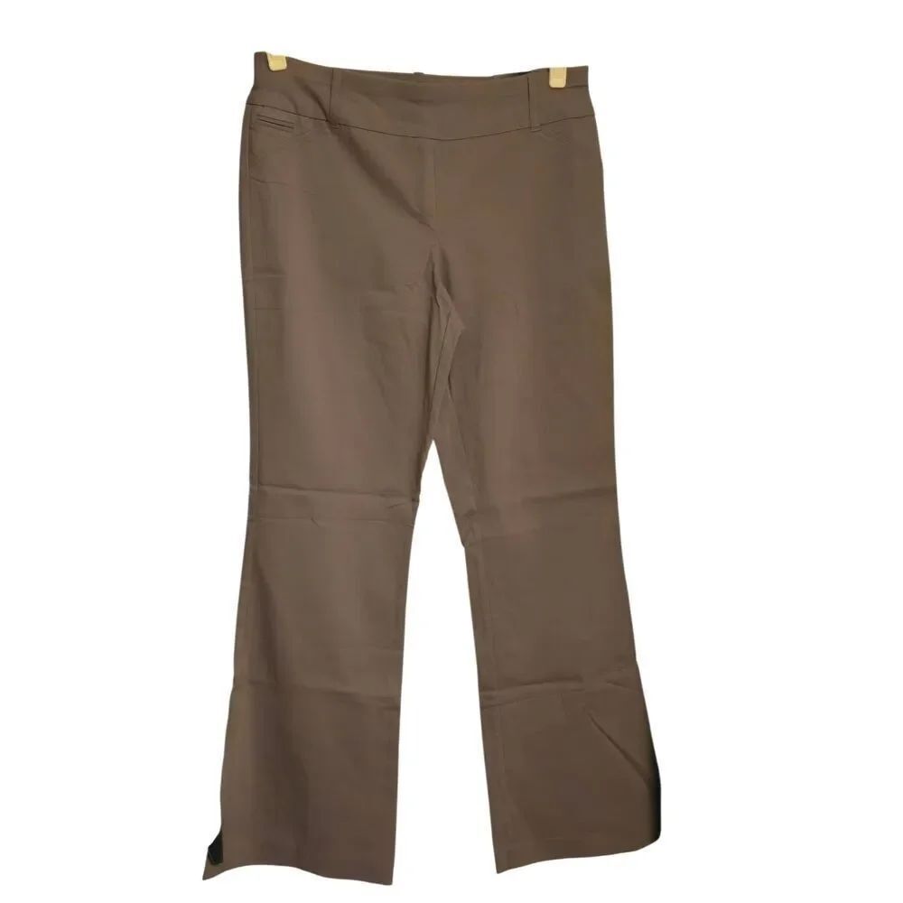 Style & Co Women's Size Large Brown Stretch Flare Leg Pants